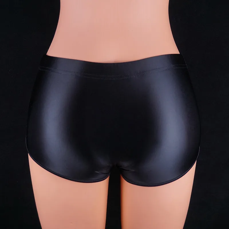 Pantaloncini spandex lucidi senza cuciture per donna Corti da motociclista Vestiti fitness lucidi Glitter sexy Palestra da corsa Yoga 220629