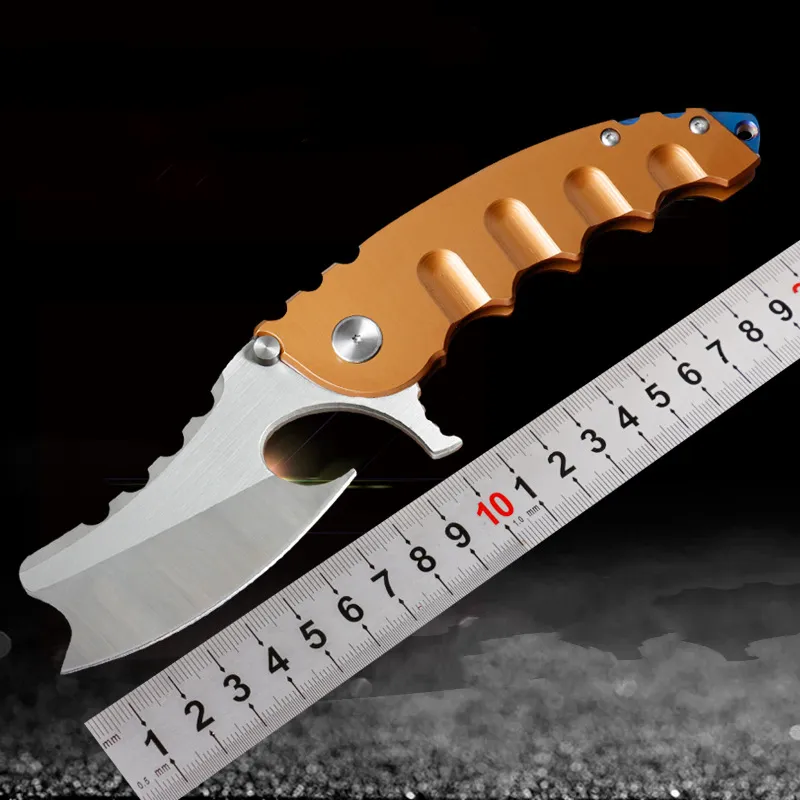 Axe van de bovenkwaliteit Tactisch vouwmes D2 Blade stalen handvat Outdoor camping Survival Pocket Knives