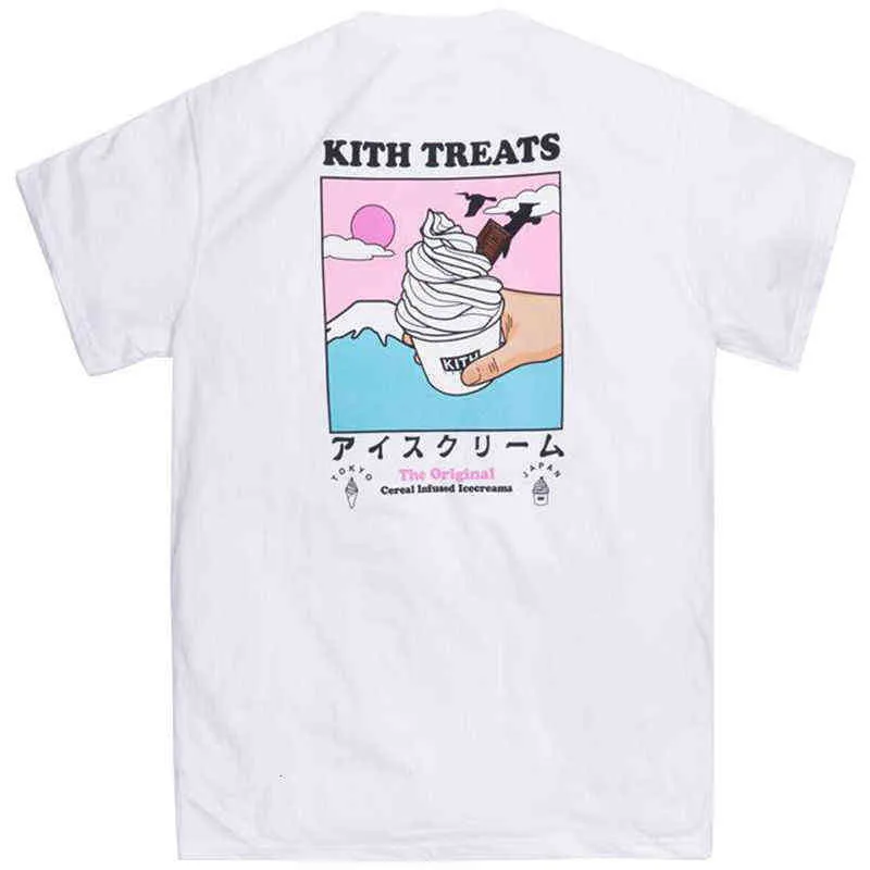 Kleidung Baumwolle Kurzarm Tokyo Limited Shibuya Mount Fuji Brooklyn Bridge Ice Cream Print Rundhals Kith T-Shirts Männer und Frauen T-Shirts