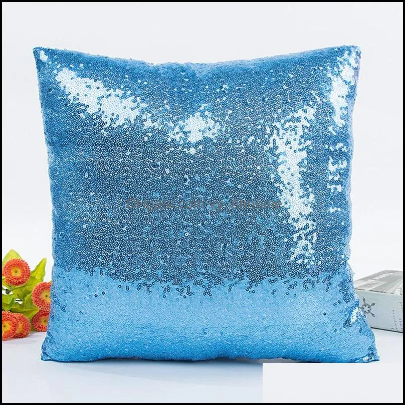 pillow case home print throw sofa cushion cover solid pillowcase sequin glitter home sofa bed car magic mermaid pillow case wq284