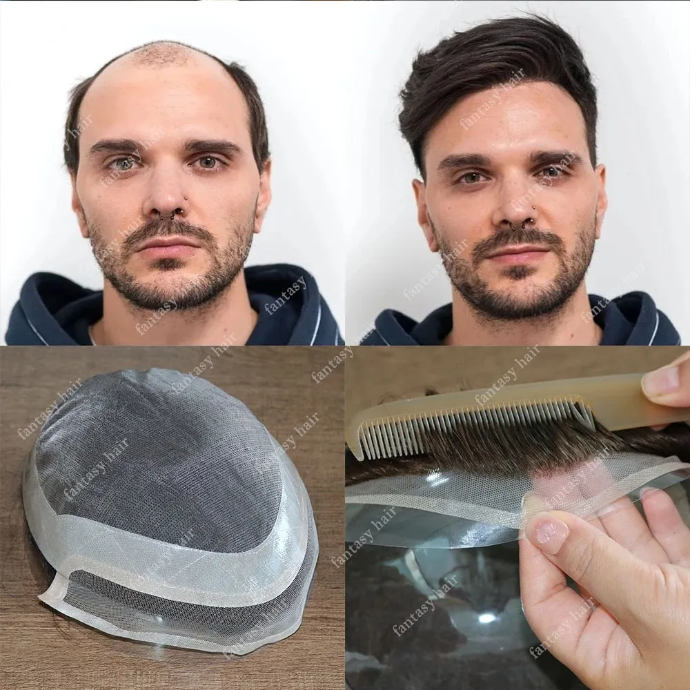 Lumeng Toupet Aus 100% Brasilianischem Remy Echthaar – Mono Lace Mit NPU Verstärkung, Größe 20,3x25,4 Cm