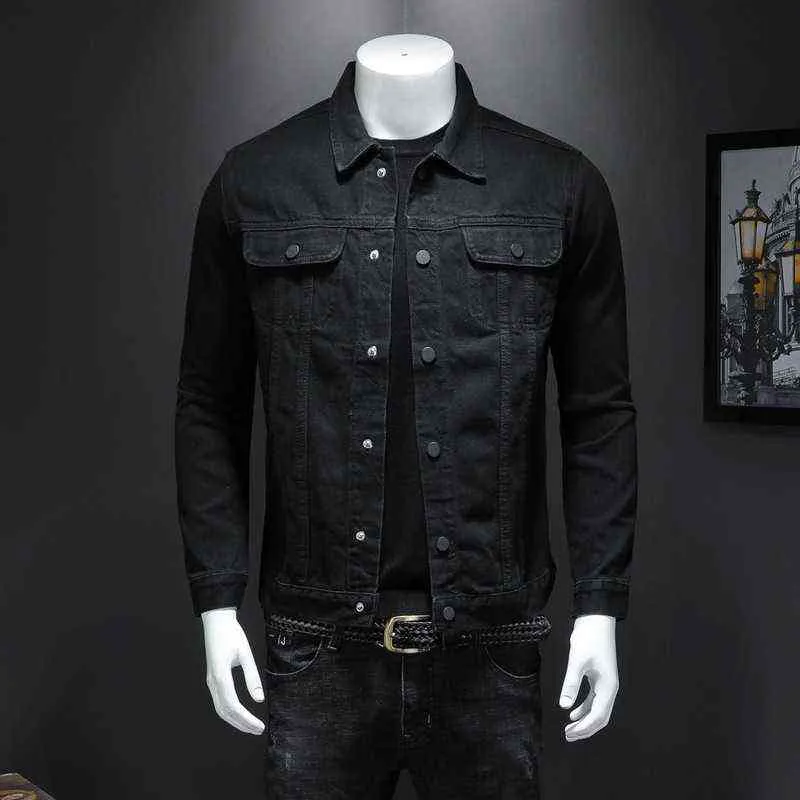 Мужская джинсовая куртка Moto Biker Overwear Coats Men Jeans Jeans Buctd