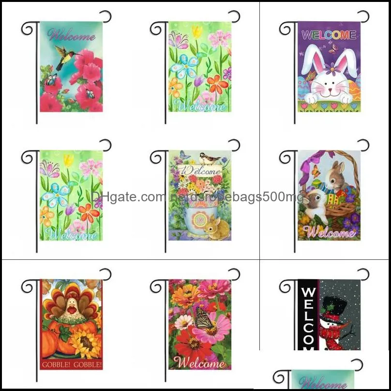 New Party Animal Bird welcome print Garden Flag Polyester DIY Yard Hanging Flag House Decoration Portable Banner Flags 97 J2
