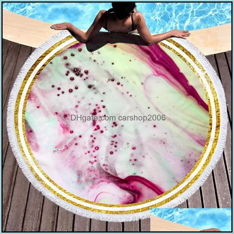 large round beach towel for adult colorful quicksand pattern microfiber shower bath towel travel blanket swimming cover wll304