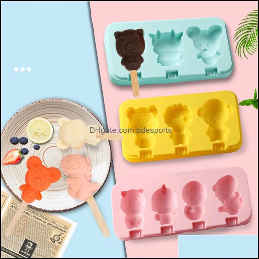 Autres produits de bar à barware cuisine salle à manger jardin Nouveau moule à crème glacée en gel de silice avec un fabricant de fabricants de popsicle ménage