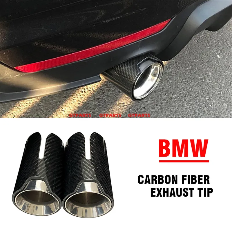 MP Style Carbon Fiber Exhaust Tips Muffler Tail End Pipes For BMW E90
