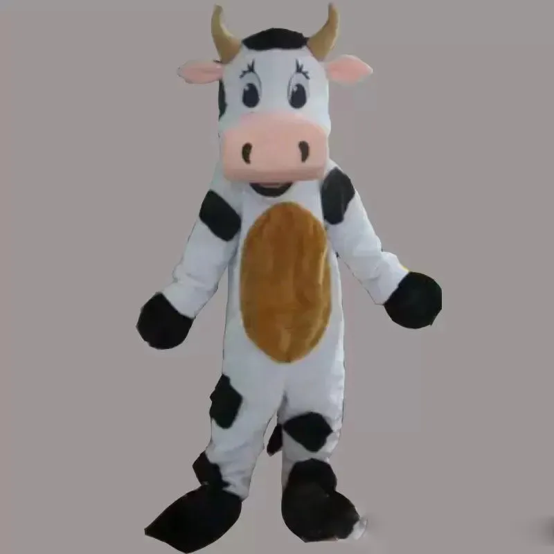 High quality hot Cow Mascot Costume Halloween Party Dress Adult Size