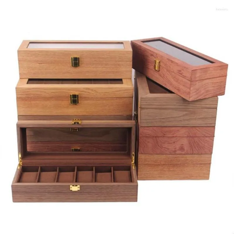 Watch Boxes & Cases 2/3/6 Grids Wooden Box Retro Case Holder Organizer Storage For Men Watches Jewelry Display GiftWatch Hele22