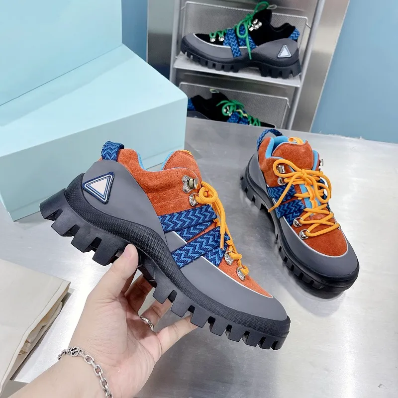 Woman mens Hiking shoes with sole Large concave convex mark high platform rubber bottom non slip womens sneakers men Sports shoe 35 45