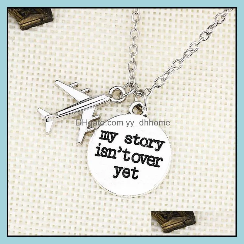 Trendy Air Plane Necklace For Women Letter 