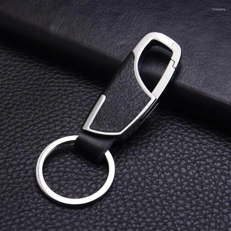 Keychains Luxury Leather Key Chain Clasp Creative Men Simple Metal Midje Hängande affär Keychain Gift Car Ring JewelryKeychains Forb22