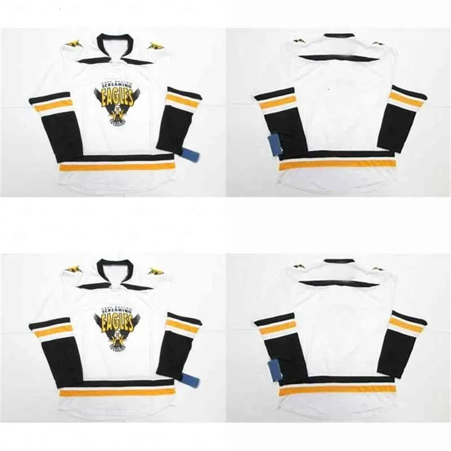 VipCeoThr Uomo Personalizza Maglia Cape Breton Screaming Eagles 100% Ricamo personalizzato qualsiasi nome qualsiasi numero Maglie da hockey Goalit Cut