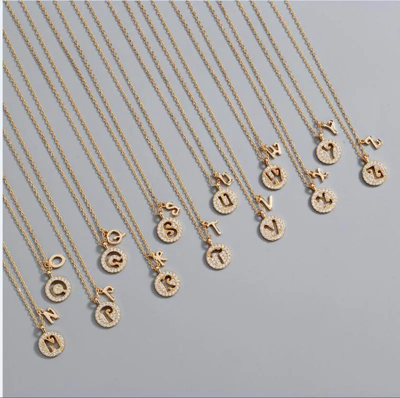 Тяжелое первоначальное ожерелье для женщин S925 Серебряные буквы A-Z 26 Алфавит Диск начальное ожерелье Подарки на День святого Валентина для девочки