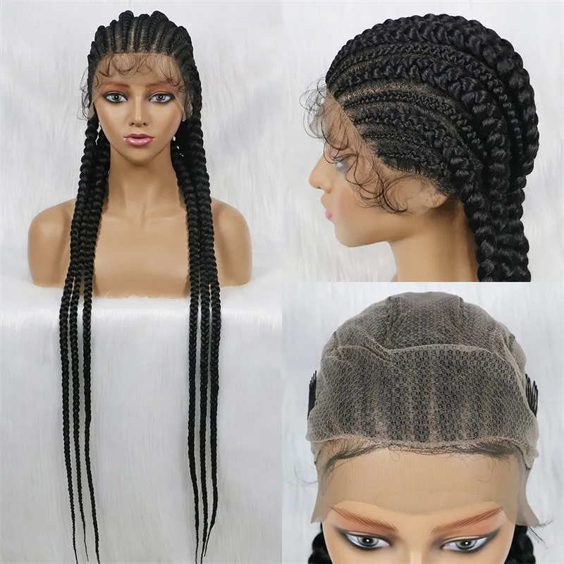 Braided Wigs 360 Lace Front Wig 36 Inch Long Synthetic With Baby