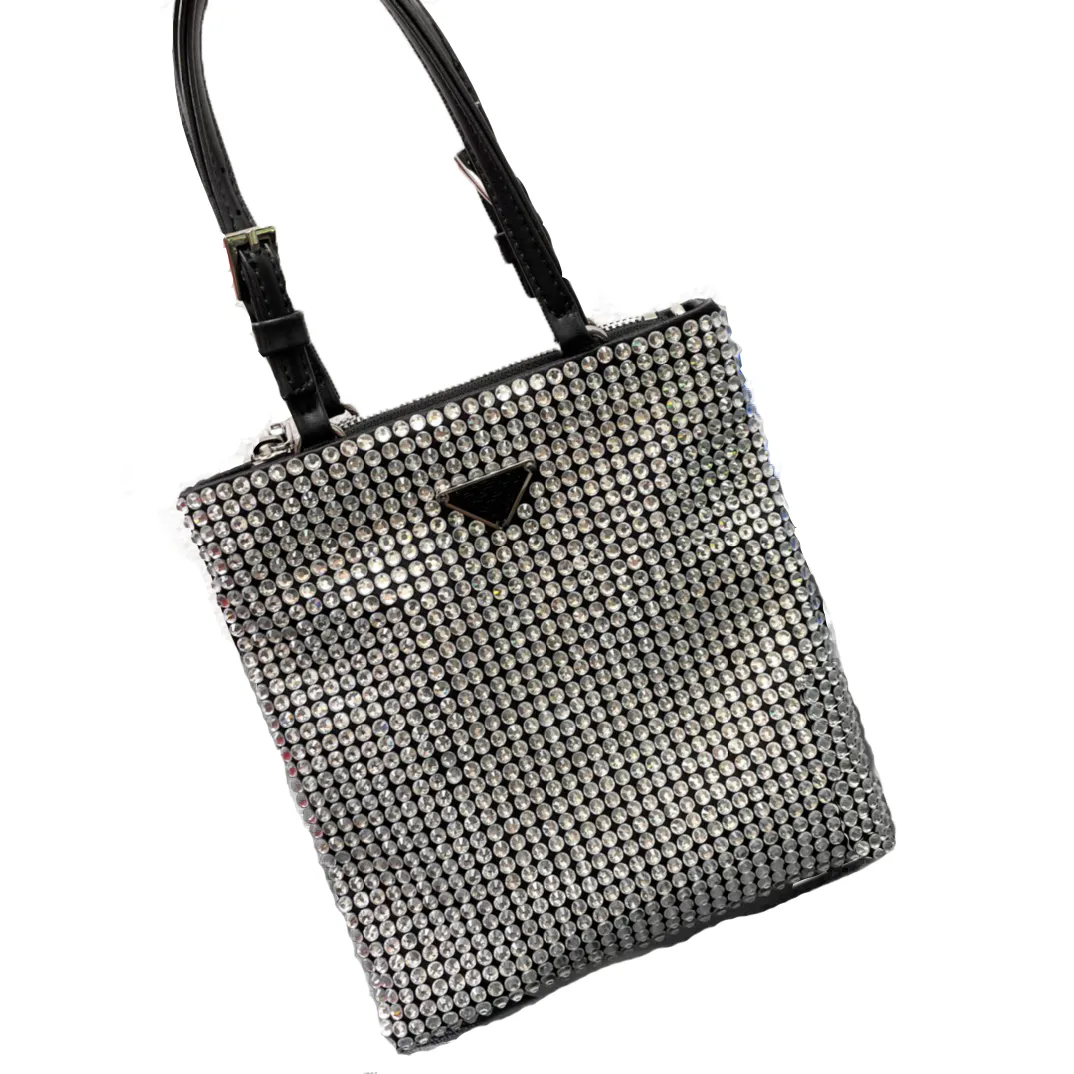 Top quality Diamond Zipper Pocket tote bag women Luxury Shoulder Bag Diamante designer Handbags purse Messenger Bags Tassel Cross body