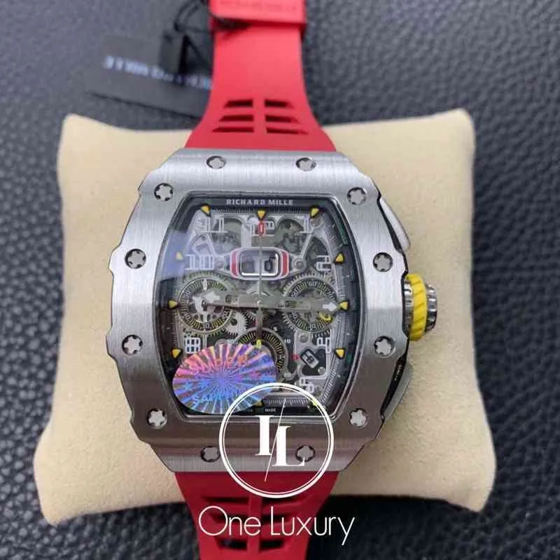 Watches Wristwatch Designer Luxury Mens Mechanical Watch Original 011 RM11-03 Flyback Chronograph Titanium Case On Rubber Strap Swiss