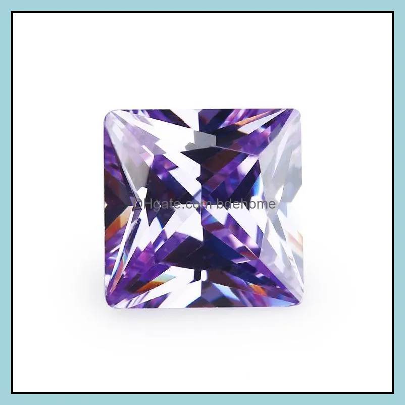 wholesale Facotry direct mix color 30 PCS/ bag 7*7 mm princess Faceted Cut Shape 5A VVS Loose Cubic zirconia for jewelry diy free