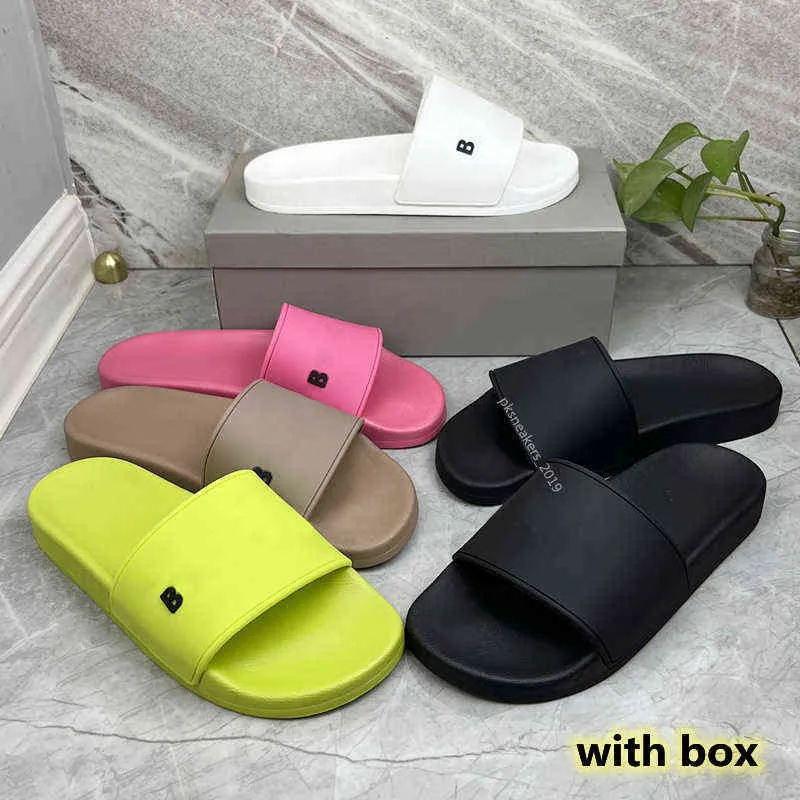 2022 أزياء Slide Sandals Slippers للرجال النساء مع مصمم الصندوق الأصلي للجنسين شاطئ النعال Melh