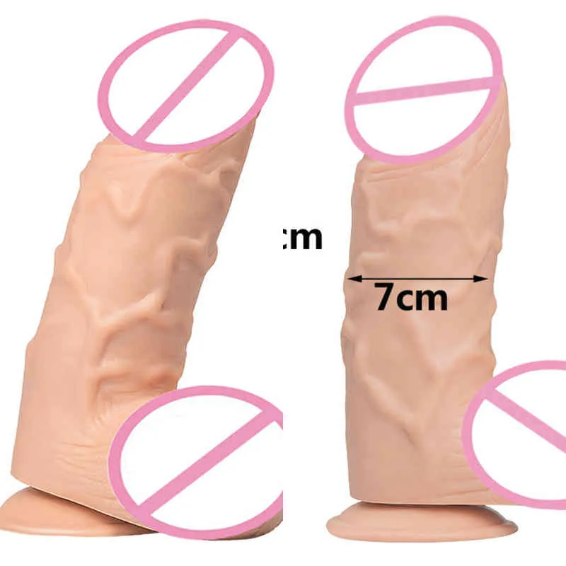 Nxy Dildos Dongs Male Root Thick Large Jj Suction Cup Artificial Penis 7cm Dildo Female Masturbation Device 220507