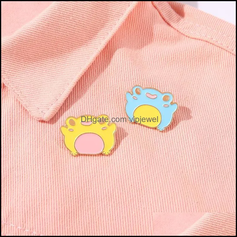 cute animal series frog cartoon brooches unisex alloy enamel colorful lapel pins children schoolbag clothes anti-light buckle badge brooch jewelry