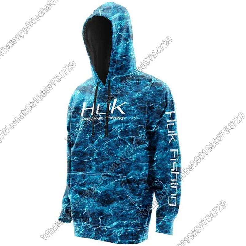 Aangepaste HUK viskleding waterdichte fietsshirts UPF 50 lange mouw winddichte capuchon cap fietsjack jurk vis jersey oceaan 220812