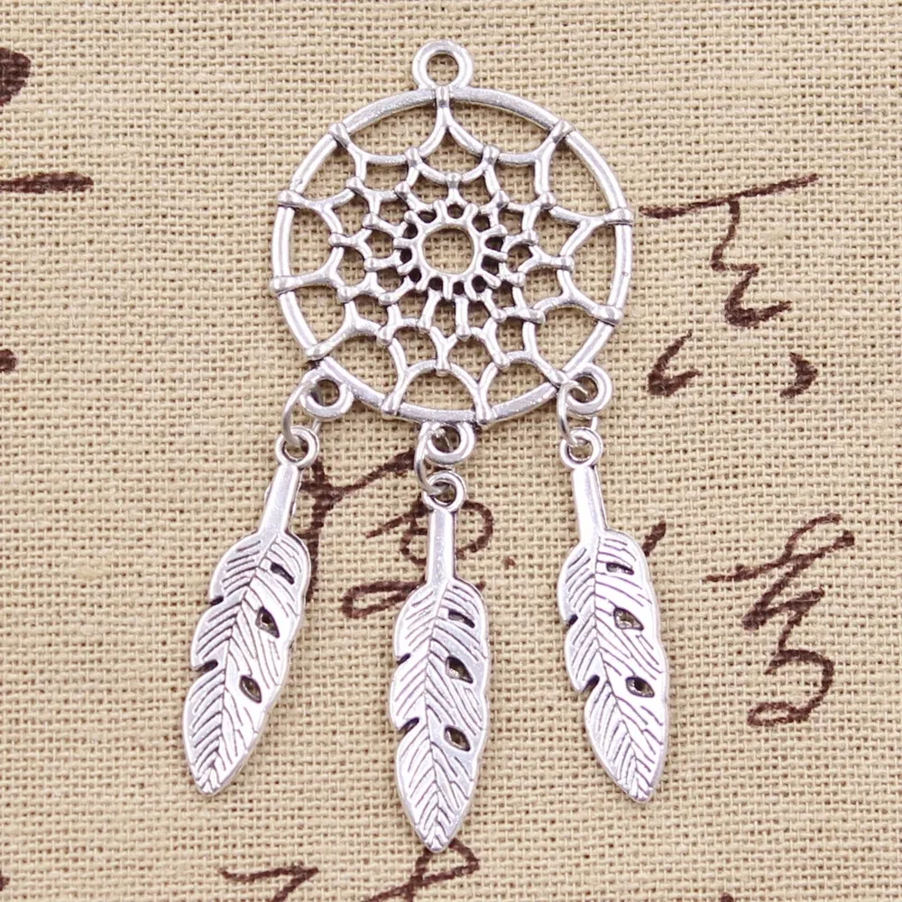 Accessoires de mode Charms Native Dream Catcher Connecteur Antique Making Pendentif fit Vintage Tibétain Bronze Argent couleur DIY Bijoux Faits À La Main