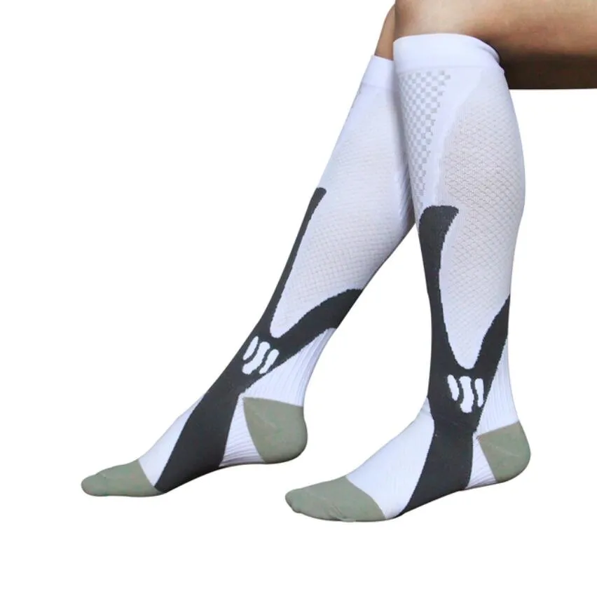 Kompressions-Fußballsocken, Nylon, medizinische Pflegestrümpfe, spezialisiert auf Outdoor-Radfahren, schnell trocknende, atmungsaktive Sportsocken für Erwachsene