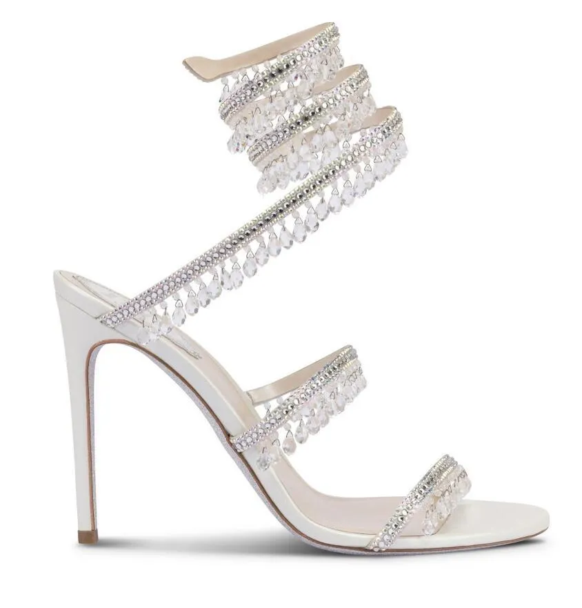 2023S Perfect Women Women Sandal Strass Shoes Summer Margot Jewel Sandals Shoes for Women Celo Crystal Snake Heel Strapp