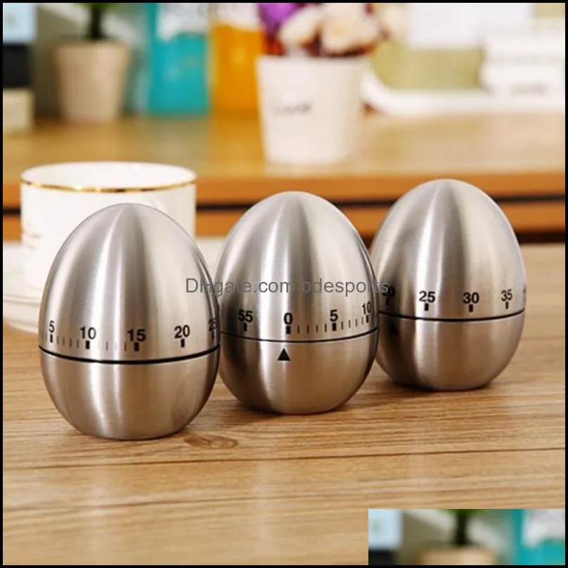 Mechanical Egg Fruit Kitchen Timers Countdown 60 Minutes Alarm Stainless Steel Cooking Tool Home Timer Eggs Dinning Accessaries