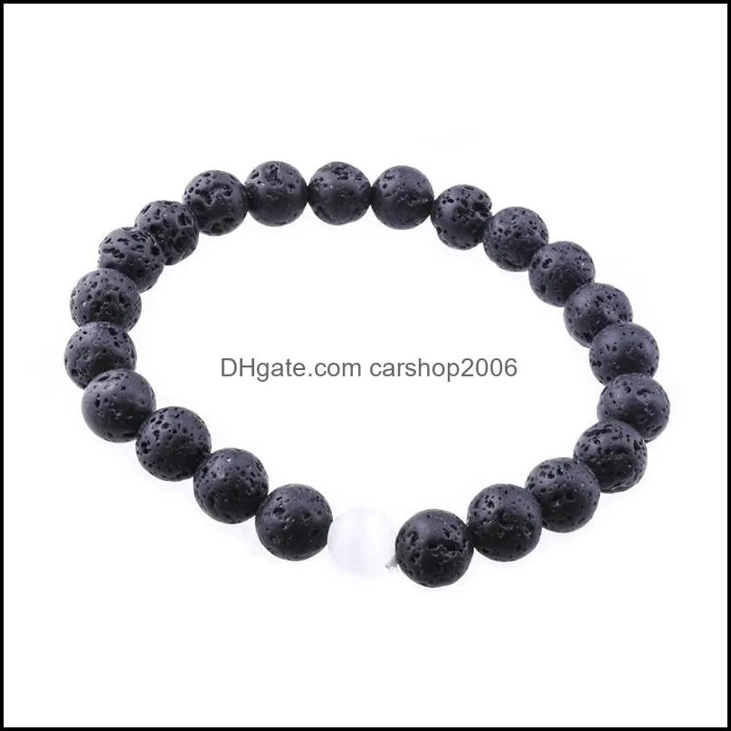 8mm Black Lava Stone Beaads Bracelet Diy Volcanic Rock Stone Aromatherapy Essential Oil Diffuser Bracelet for women men jewelry