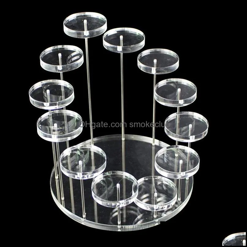 Runda Cupcake Stand Acrylic Display för Smycken Tårta Dessert Rack Party Bröllop Baby Shower Decoration Holder Drop Leverans 2021 Utensil Rac