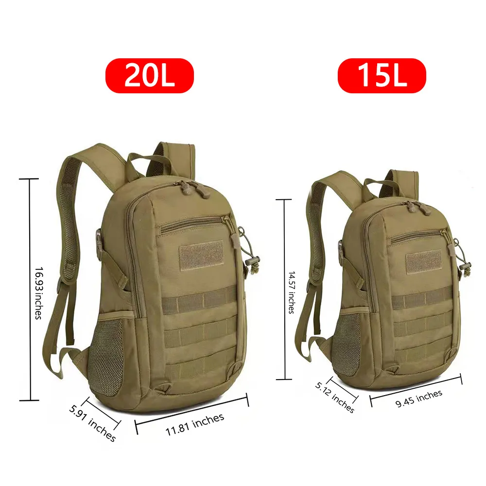 12l Mochila pequeña táctica Hombres Molle Impermeable Mini mochila militar  Pesca Senderismo Caza Bolsa de viaje