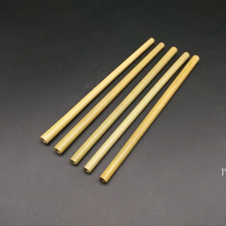 De boa qualidade 20cm reutilizável cor amarela bambu canecas palhas eco amigável handcrafted drinkware natural bebendo palha RRA12734