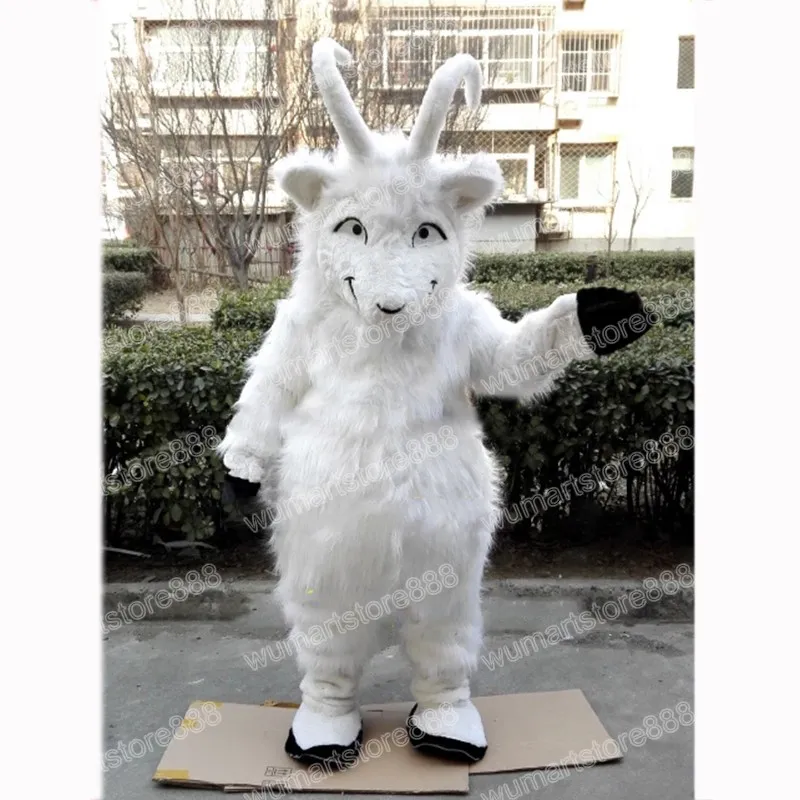 Halloween Plush White Goat Mascot Costume Cartoon Theme Character Carnival Festival Fancy Dress Adults Size Xmas Outdoor Party Outfit