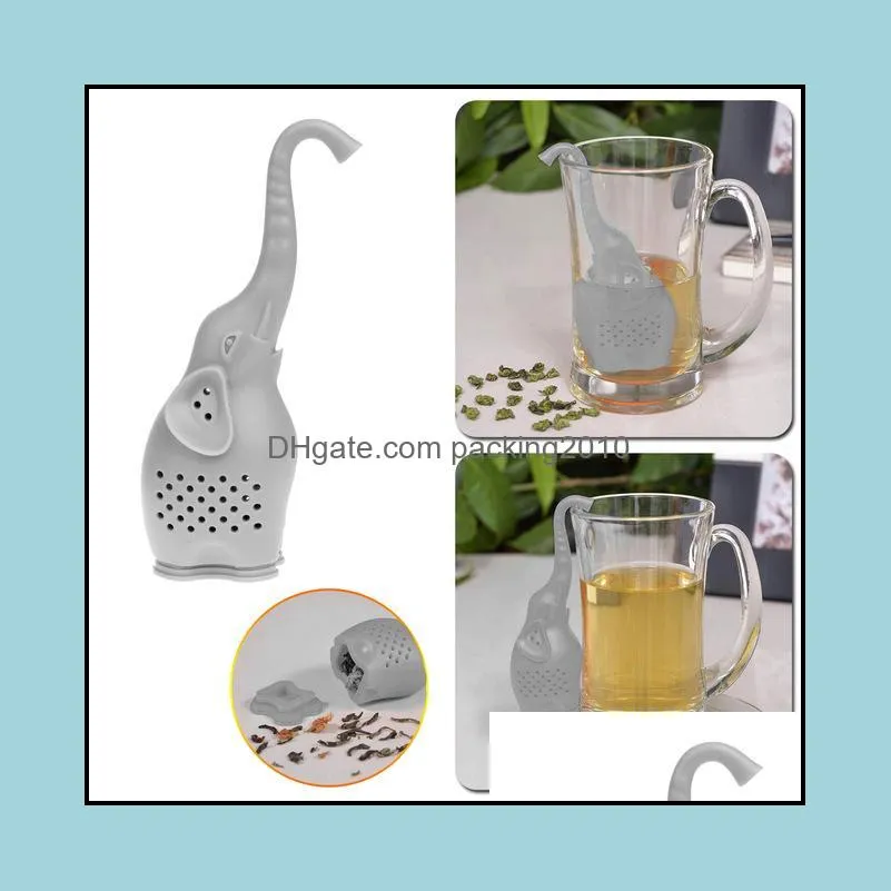 Cute Silicone Elephant Shape Tea Infuser Loose Leaf Herb Spiece Filter Tea Accessories 4 Colors