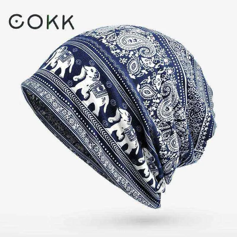 Cokk Tulband Cappello Donna Inverno Beanie Calza Cappelli Per Donna Uomo Modello Elefante Skullies Cappelli Berretto Cofano Maschile Plus Velet J220722