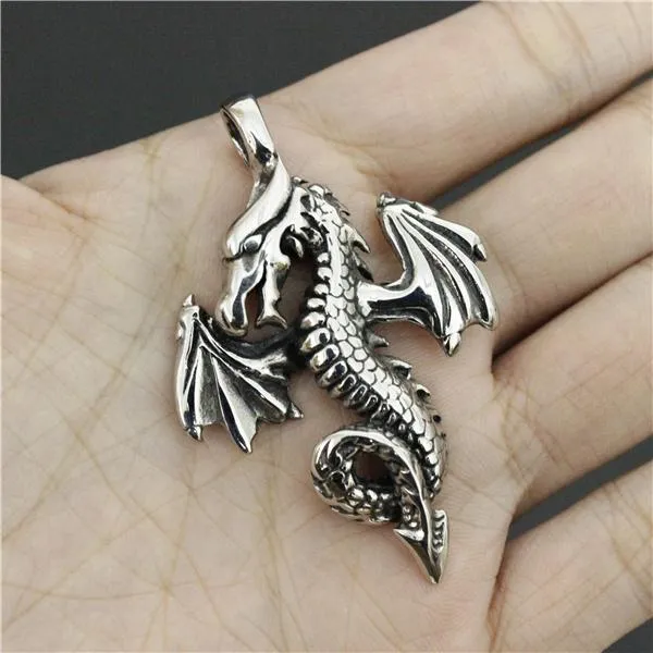 Collane a ciondolo in ferro spina 316L in acciaio inossidabile Fashion cool man dragone pendantpendant