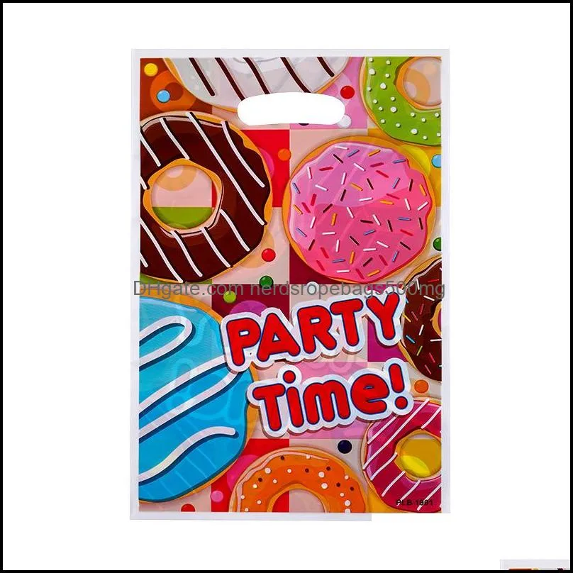 10pcs/lot 25*16cm/10*6inch Candy Bag Plastic Printed Cookie Bag Package Wedding Birthday Party Decor DIY Gift Packaging Pouch Child Loot Bags