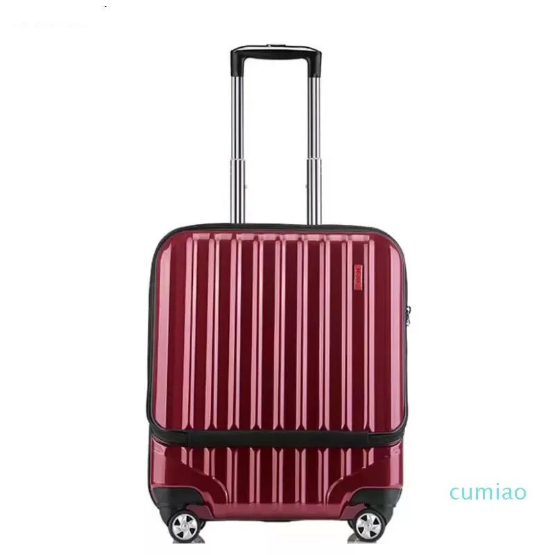 Malas de Malas 19 Ininch Levar Laptop Trolley Mala de Viagem de Negócios Saco de Viagem Mulheres Caso de embarque ABS + PC Rolamento Roda