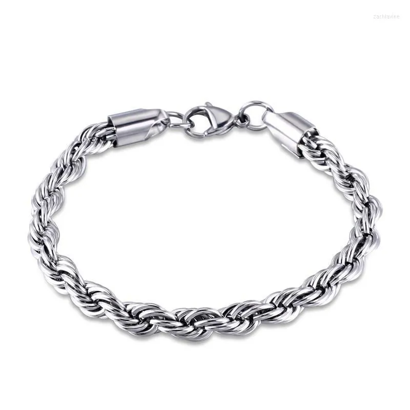 Catena a maglie Bracciale da uomo di lusso Bracciale in acciaio inossidabile lucidato a spirale Striscia spessa Moda Casual Coppia Donna Regalo di compleanno Gioielli