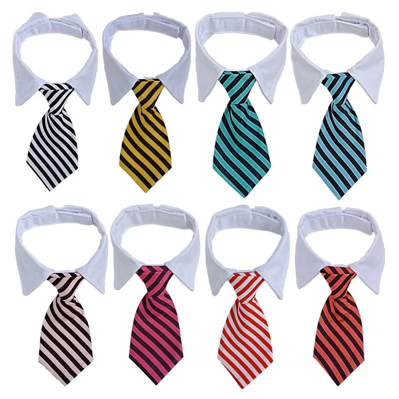 New Pet Tie Dog Apparel Tie Striped S/L Plaid Multicolor Fake Collar Bow Dogs Accessories Holiday Decorative Supplies