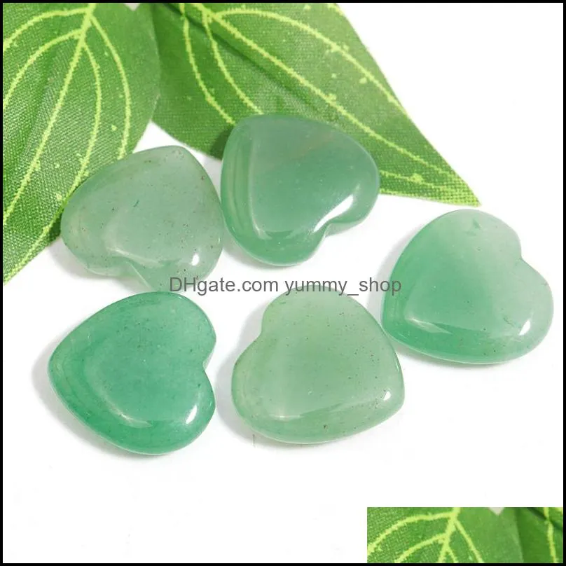 natural heart stone green aventurine chakra healing gemstones for jewelry making charms accessories fashion beads decorations