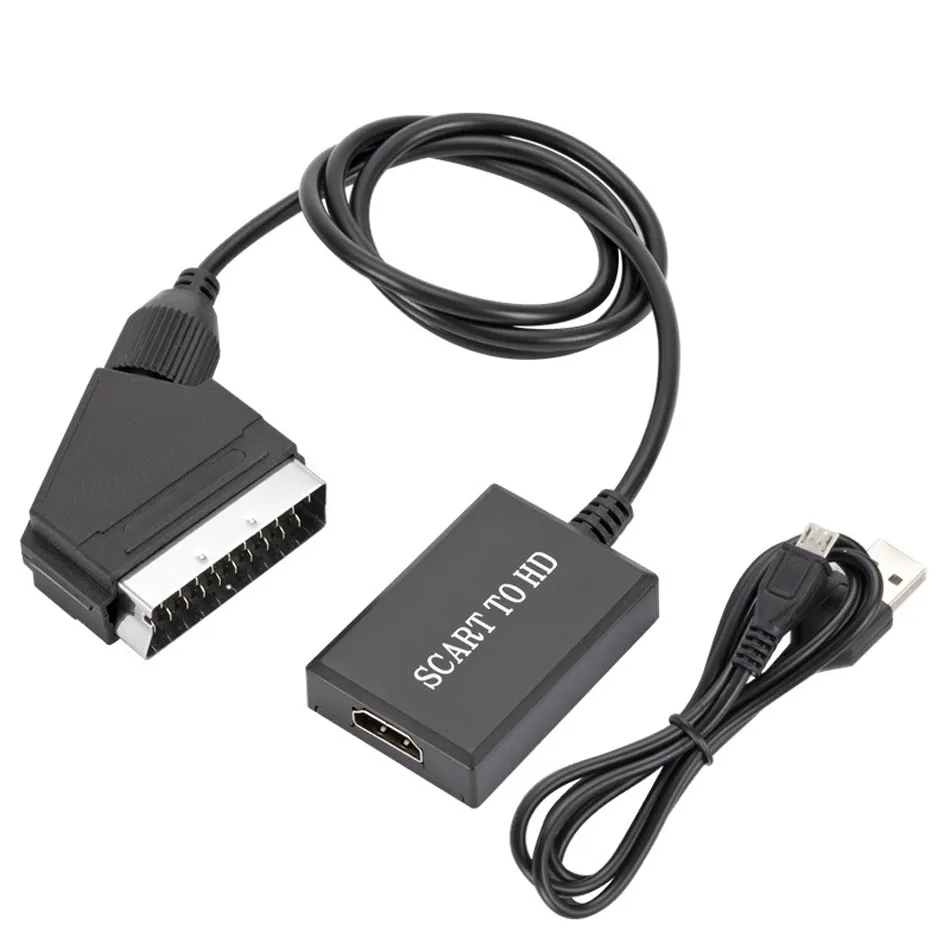 Scart To Hdmi Converter High Definition Audio Video Compatible Adapter  Connector