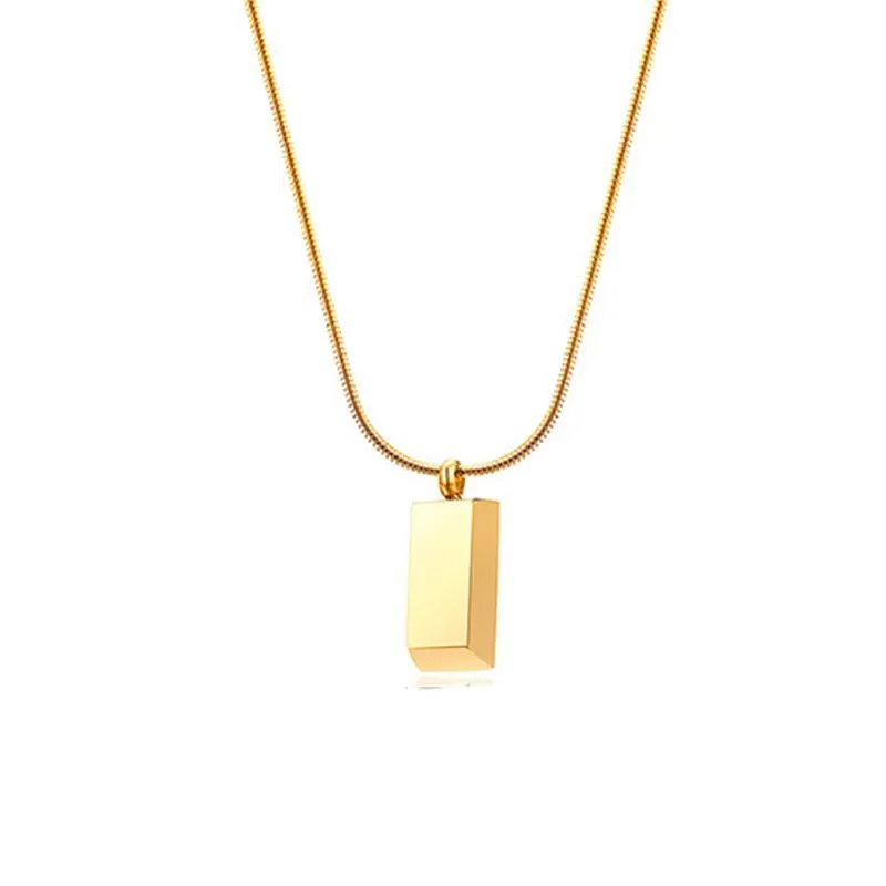 Кулон ожерелья золото мода титановое сталь кубическое ожерелье со змеиной цепи звена мужчины женские ювелирные изделия подарок