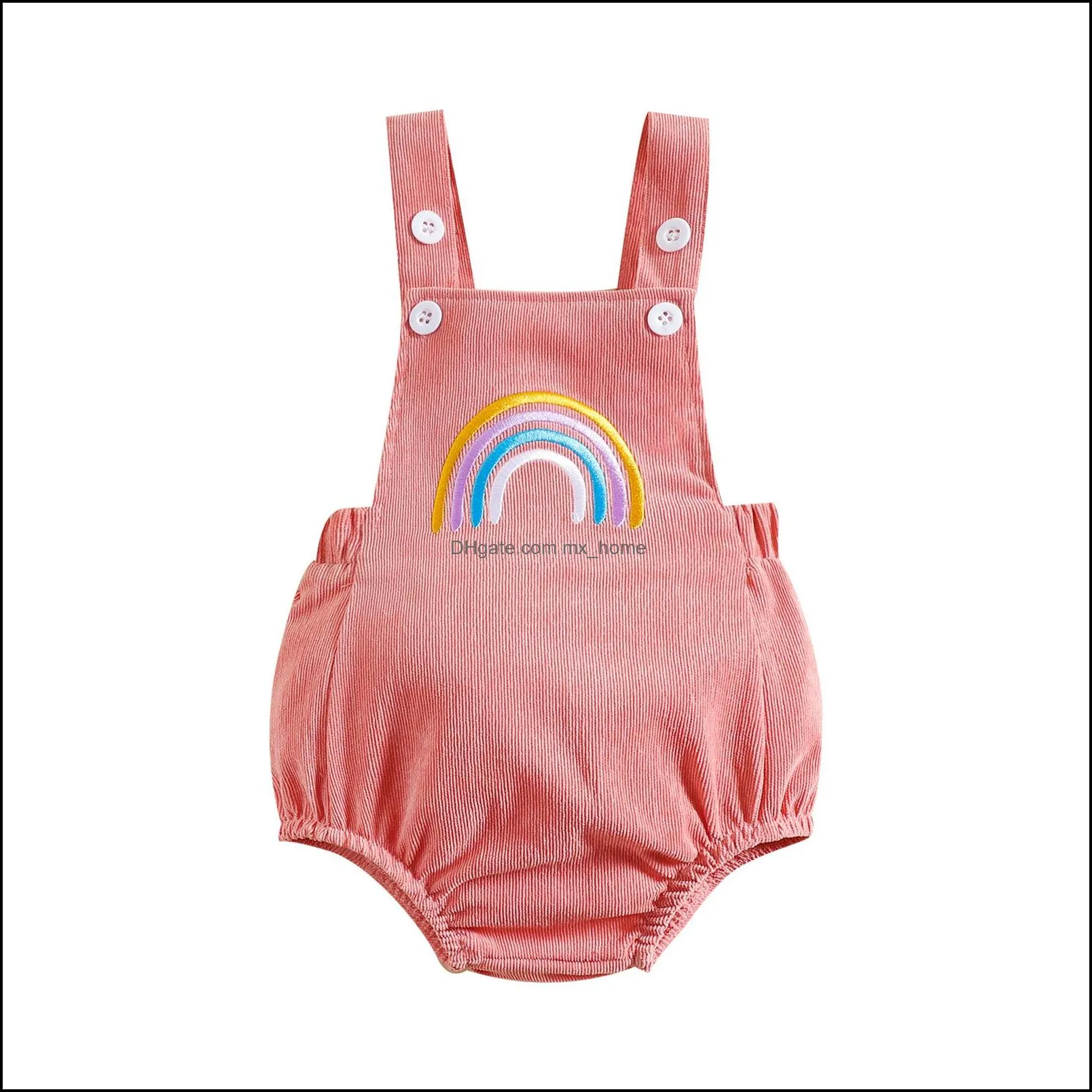 kids rompers girls boys rainbow romper infant toddler corduroy jumpsuit summer fashion baby climbing clothes z5880