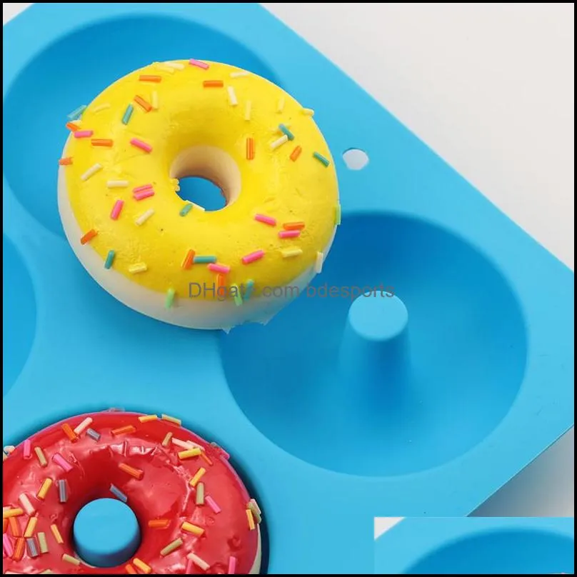 Silicone Donut Mold Baking Pan DIY Doughnuts 6 graid Mould Maker Non-stick Silicone Cake Mold Pastry Baking Tools GGE3523