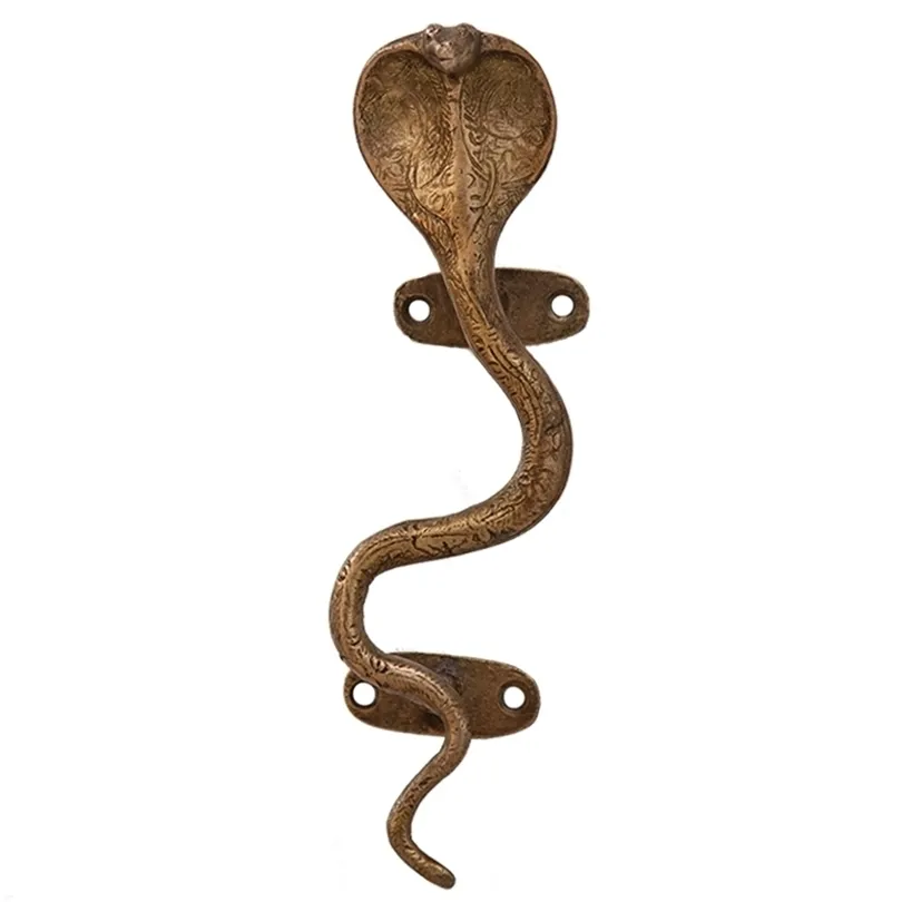 La porte en laiton serpent Cobra tire les poignées d'armoire en bronze décor indien antique 201013