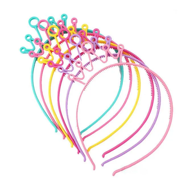 크라운 헤드 밴드 만화 귀여운 소녀 머리 후프 헤어 밴드 어린이 생일 파티 액세서리 스크 런치