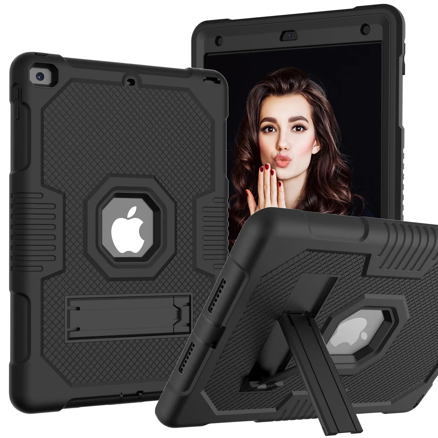 قضية ثقيلة لجيل iPad 10.2 بوصة 7/8/التاسع من الجيل الوعرة Kickstand Defender Defender Cover (B2 Series)