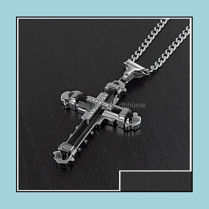 great pendant necklace for men jewelry friend gift hip hop jewelry stainless steel necklaces men long chain necklac yydhhome